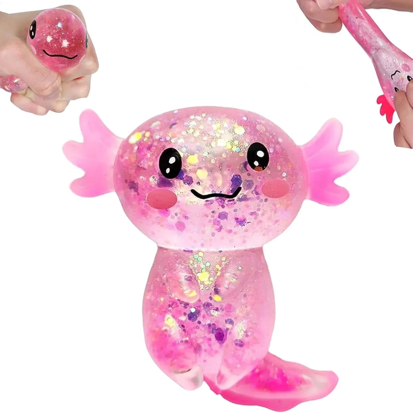 Axolotl Squishy Toy for Kids Ages 3+ & Adults, Slow Rising Sensory Fidget Toy, Cute Squeeze Toy for Party Favors, Classroom Rewards & Gifts(Pink) - US 1898