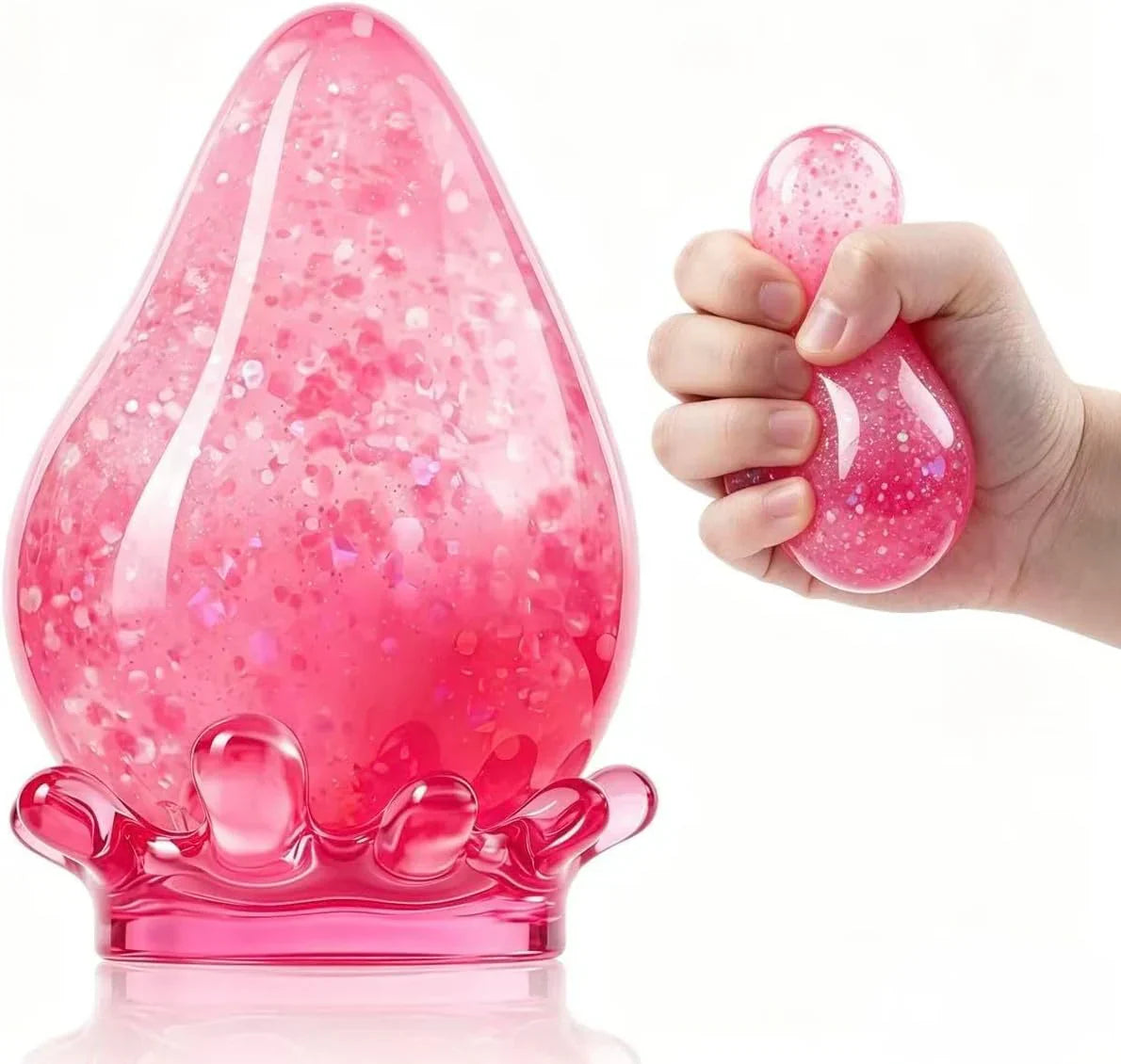 Water Drop Squeeze Squishies, Dream Squishy Drop Squishy Stress Ball,Drop Gifts for Anxiety Relief Office Easter Birthday (Pink) - US 3627