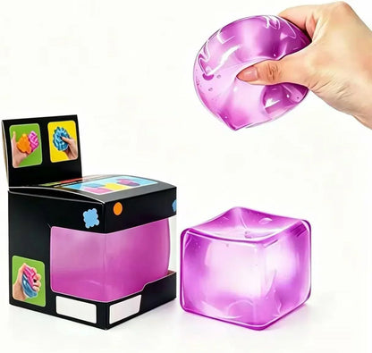 Relief High Density Ice Squeeze Ball, Ice Cube SqueezeToy,Adults Sensory Fidget for Stress Relief,Focus (Purple) - US 7752