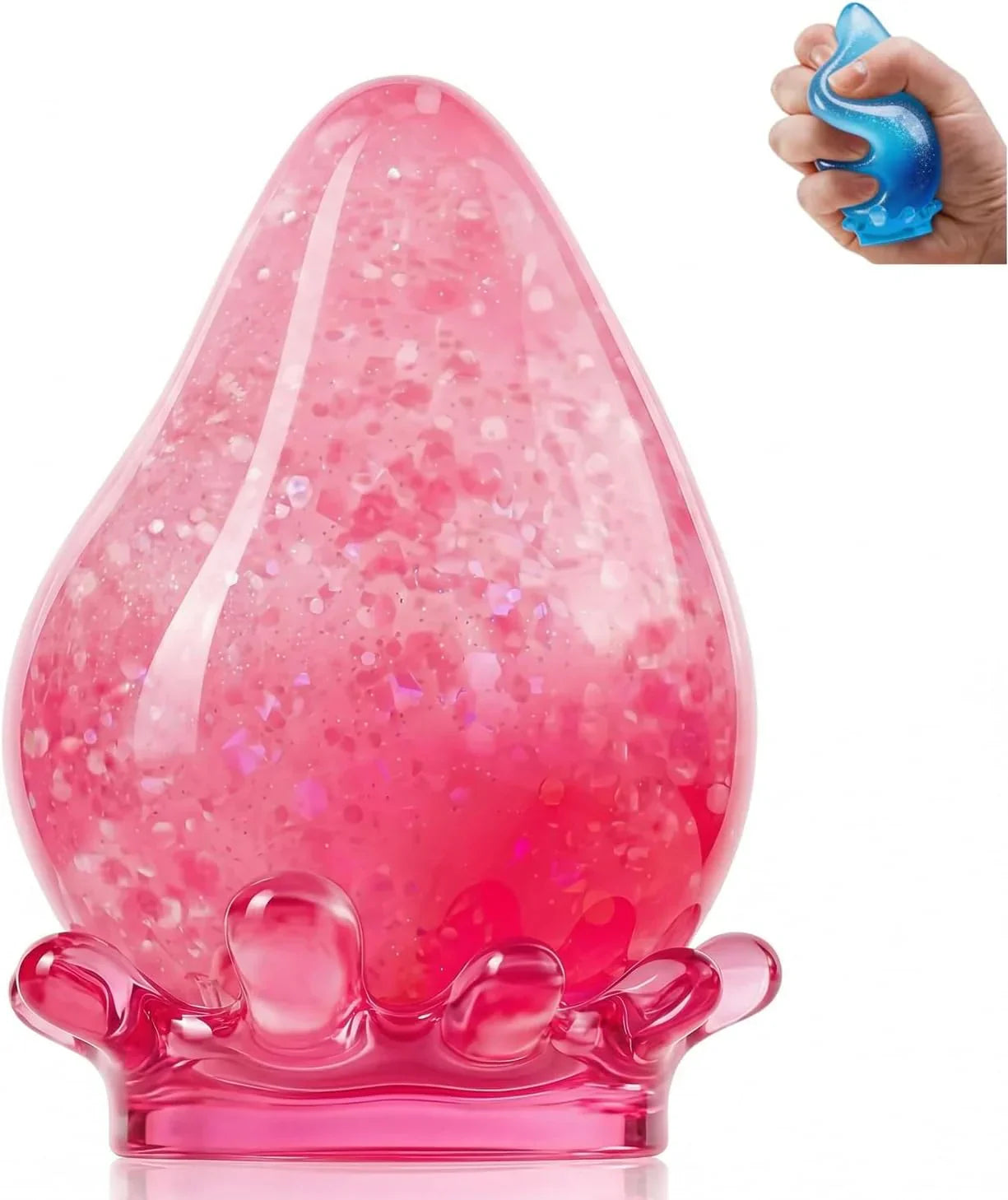 Water Drop Squeeze Squishies, Dream Squishy Drop Squishy Stress Ball, Soft Fidget Stress Ball, 2026 New Slow Rise Relief Fidget Sensory for Anxiety Stress Easter Party Favors (Pink) - US 6884