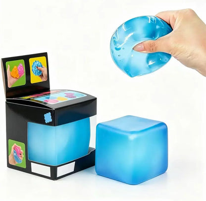 Premium Big Block Cube ,Ice Cube Squishies Toys,Durable, Slow-Rebound fingertip Exquisite Spherical ice Cube with boxGift-Ready (Blue) - US 8193