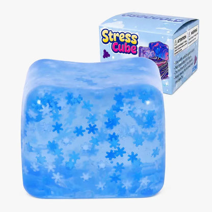Squishy Ice Cube Fidget Toy 2.75inch/7cm, Sugar Ball Squishy Cube for Kids Adults, Soft Squishies Stress Relief Sensory Toy for Autism, Classroom Prize Toy Party Favor - US 4405