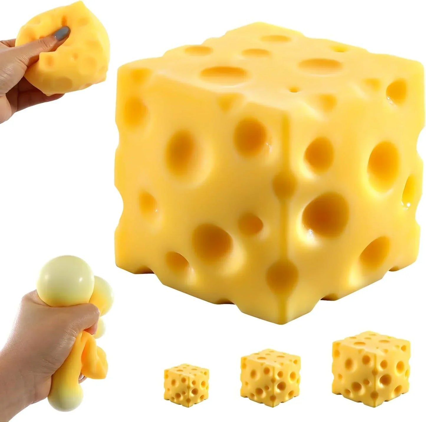 Cheese Squishy (6cm),Cheese Block Squeeze Toy,Squishies Stress Relief Fidget Toys,Stocking Stuffer Novelty Birthday Gifts for Kids Teens Boys Girls (2.4 inch) - US 3480