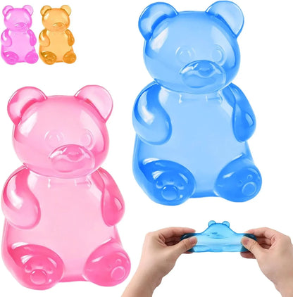 Stress Bear Squishy Balls, Bear Squishy Stress Relief Squeeze Balls, Gummy Bear Squishy for Valentines Day Gifts Birthday Gifts Party Favors (Blue + Pink) - US 9921
