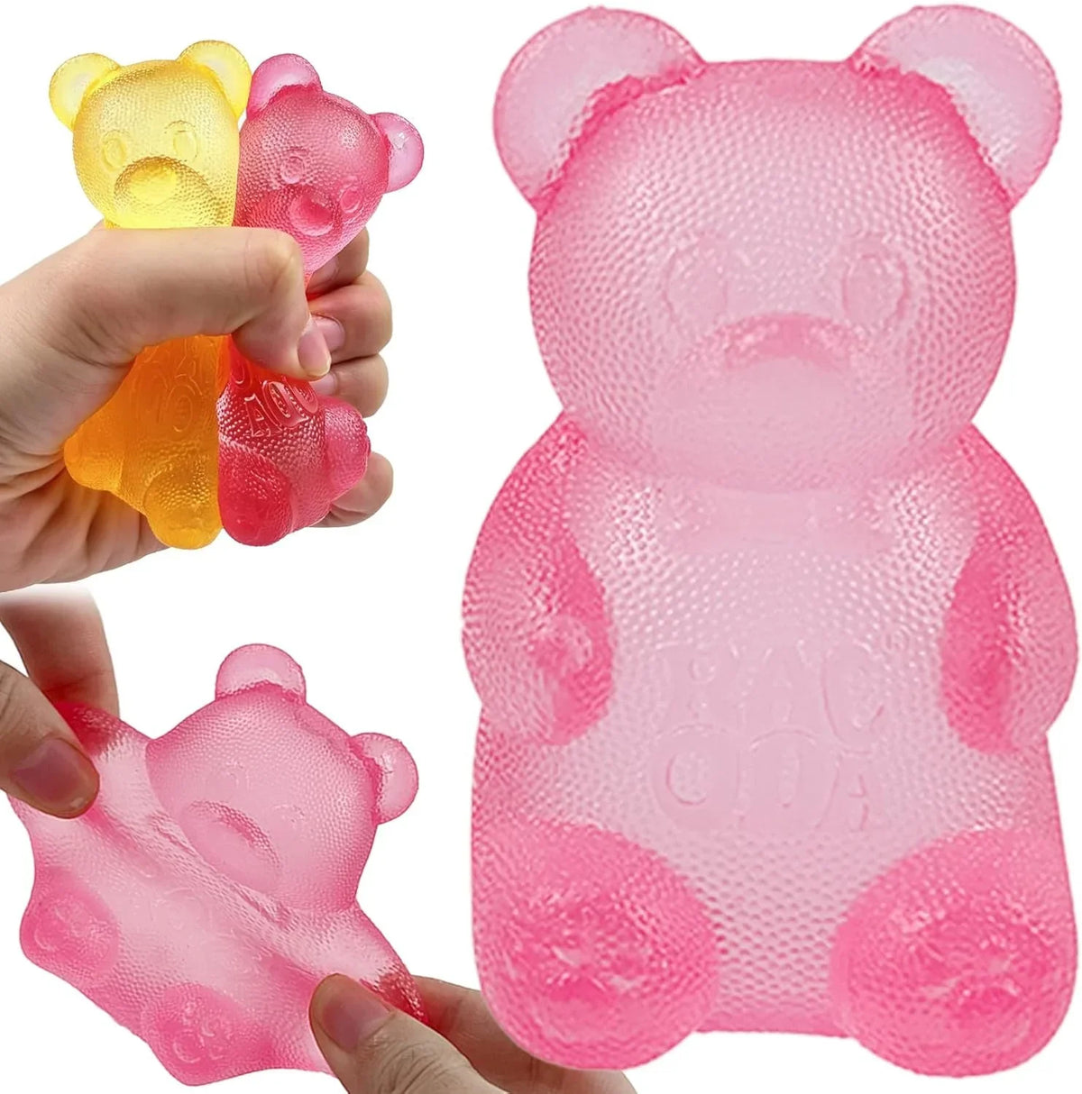 Pink Stretch Filled Squeeze Toys for Sensory Play，Maltose Bear & Sugar Ball Designs, Squishies Anxiety Relief & Focus Toy, Sensory Fidget Toys for Adults, Kids, Slow Rising Squishy Stress Balls - US 2361