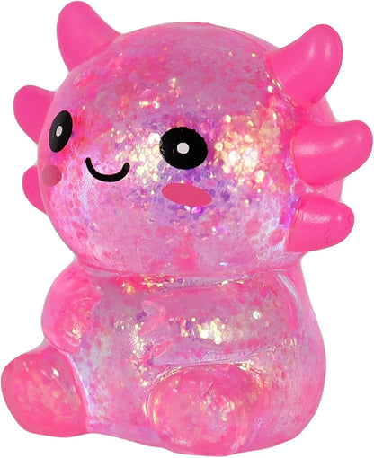 Axolotl Squishy Stress Toy – Cute Sitting Axolotl Fidget Toy Soft Squeeze Sensory Toy for Kids & Adults, Anxiety Relief Desk Toy, Party Favor (Pink) - US 5288