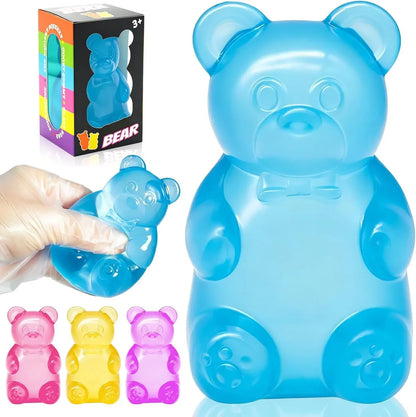Bear Squishy Toy, Slow Rising Stress Relief Sugar Squeeze Toys for Kids & Adults, High Density Sensory Stress Balls, Stocking Stuffers, Birthday Party Favors, Anxiety Relief Toys for Boys Girls (Blue) - US 6752