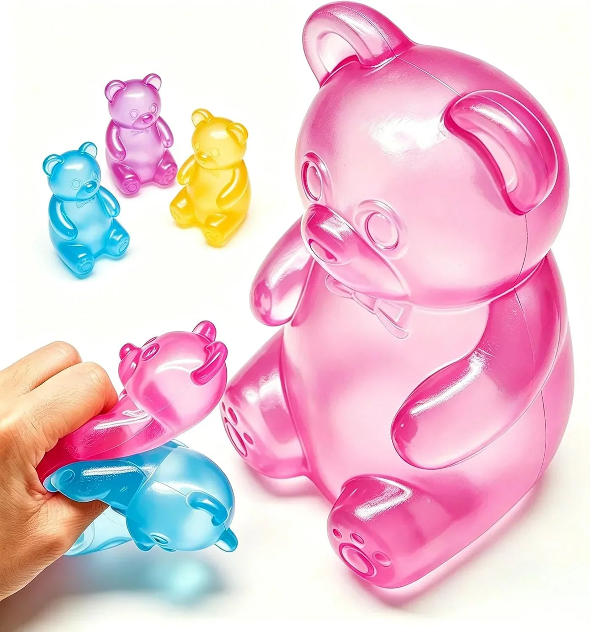 Fidget Toys Squishy Gummy Bear, Stress Cube Squishies Anxiety Stress Relief, Ice Squishy Stress Cube-Drop Malt Sugar Balls, Sensory Ball for Kids with Autism - US 5914