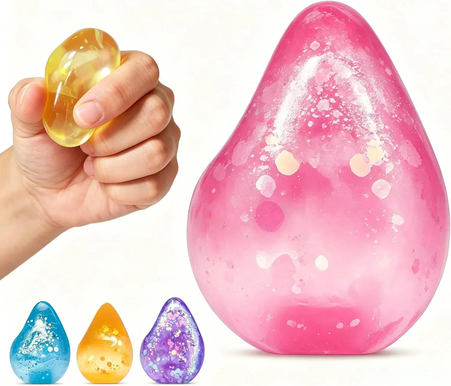 Fidget Toys Stress Cube, Cube Squishies Anxiety Stress Relief, Ice Squishy Stress Cube-Drop Malt Sugar Balls, Sensory Toys for Kids with Autism, Fidgets for Classroom Prize Toys (1pack Pink) - US 5077
