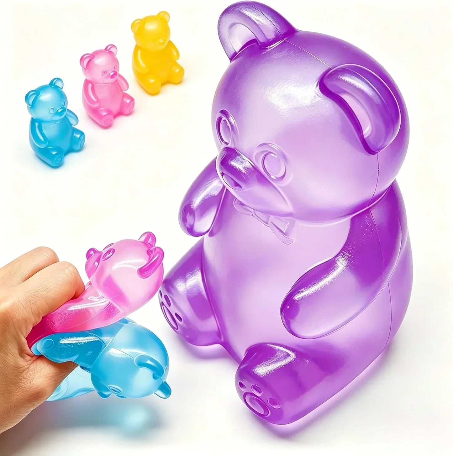 Fidget Toys Gummy Bear , Stress Cube Squishies Anxiety Stress Relief, Ice Squishy Stress Cube-Drop Malt Sugar Balls, Sensory Ball for Kids with Autism (Purple, 1) - US 5646