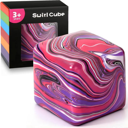 Fidget Toys Squishy Stress Cube, Swirl Stress Balls for Kids Adults Squishies Stress Relief, Ice Squishy Cube Sugar Balls, Sensory Toys for Kids with Autism, Fidgets for Classroom Prize Toys - US 7973