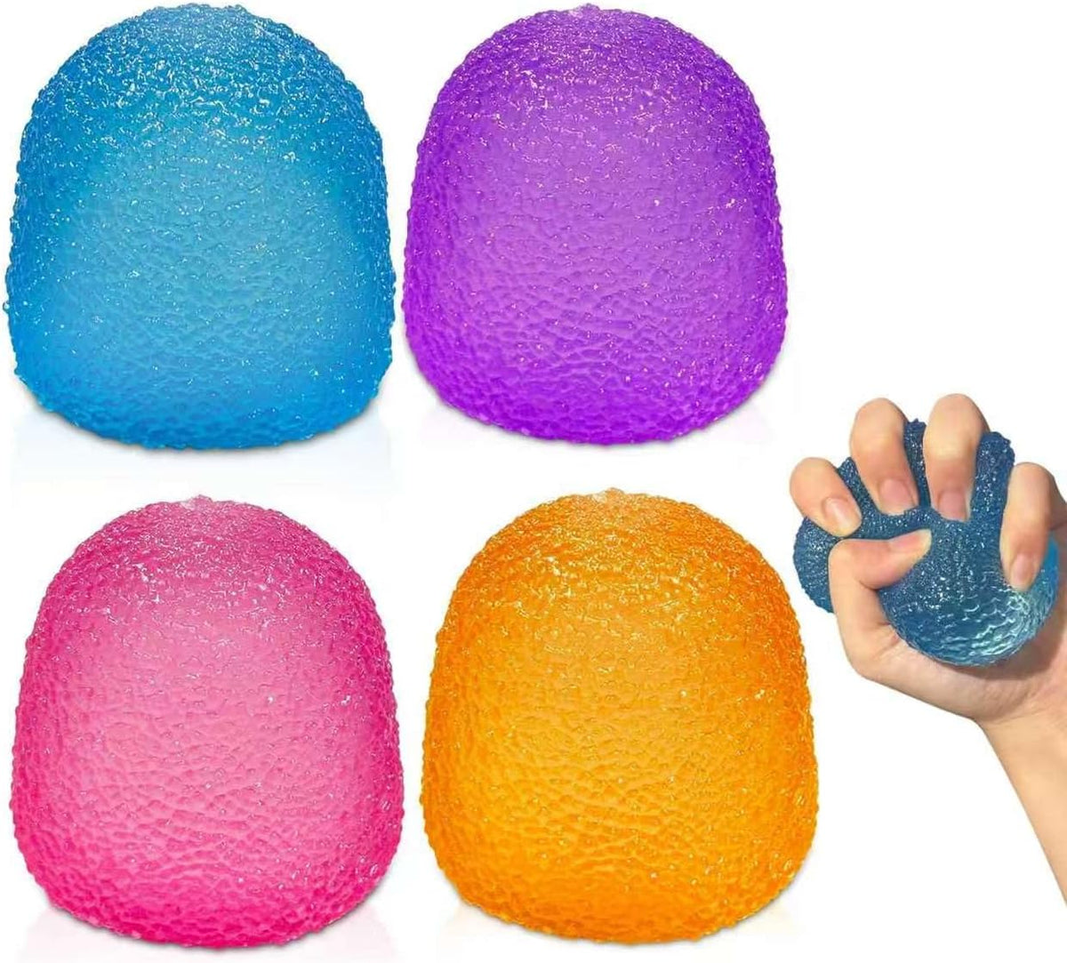 4PCS Gumdrop Squishy,Stress Balls Fidget Toys for Kids and Adults, Super Solid Sugar Balls for Classroom Prize Favors Sensory Toys for Kids with Autism - US 4889