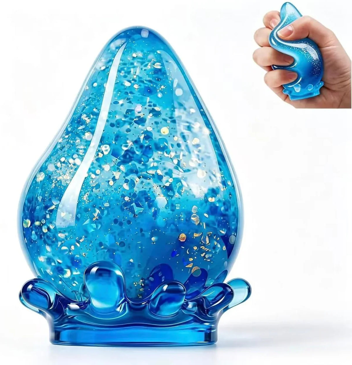Water Drop Squeeze Squishies, Dream Squishy Drop Squishy Stress Ball,Drop Gifts for Anxiety Relief Office Easter Birthday (Blue) - US 2572