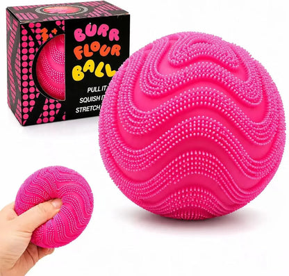 Fuzz Ball Squishy Stress Ball,Soft Fidget Squishy Fuzz Squeeze Ball for Adults,Anxiety Stress Relief Toys,Party Favors Gift for Adults (Pink Ball) - US 9004