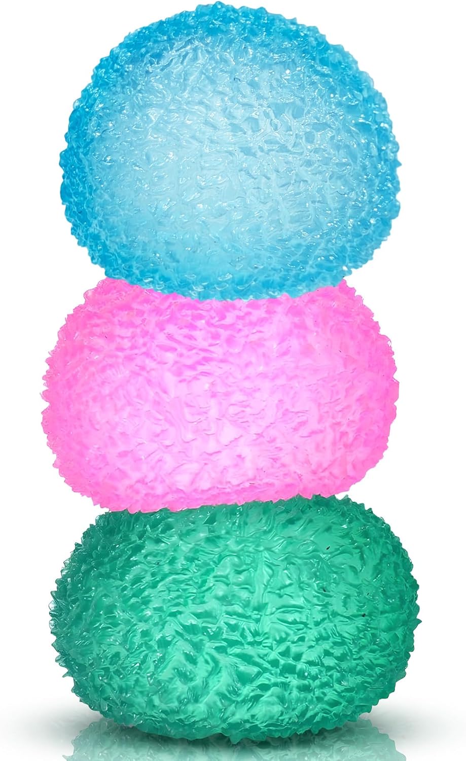 3pc Stress Balls for Adults, Squishy Ball Sensory Textured Memory Gel Fidget Toys for Kids/Adults Hand Exercises, Valentines Day Party Favors Anxiety Relief Squeeze Ball(1.80“) - US 9859
