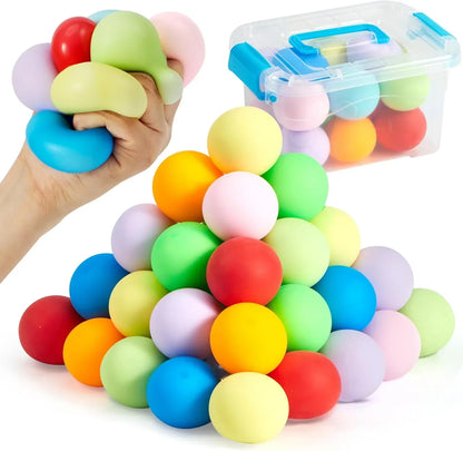 JOYIN 24 Pack Slow Rising Stress Balls, Squishy Sensory Fidget Toys, Hand Therapy Balls for Anxiety Relief, Classroom Prize Box Toys for Kids, Goodie Bag Stuffers, Party Favors - US 6663
