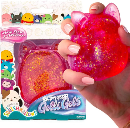 Original Squishmallows™ SLIMYGLOOP Pink Gelli Gels™, Slow Rising Sensory Squeeze Toy with Glitter, Gel Filled Fidget Toys - US 3684
