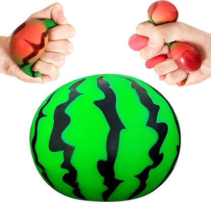 JIAHO Squishy Watermelon Stress Balls for Kids and Adults, Fruit Dough Balls, Fidget Toys, Anxiety Relief Stretch Balls, Squishy Toys for Kids Prizes, Party Favors | Change Color Squeeze Ball - US 7397