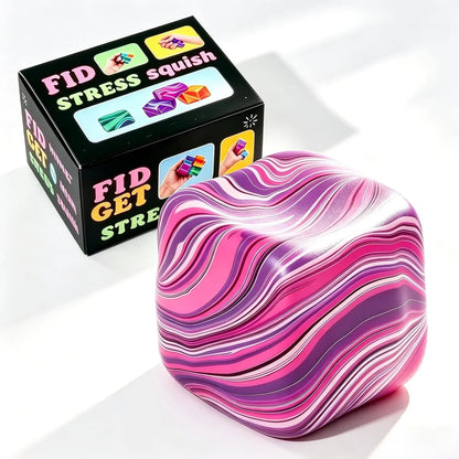 1 Pack Fidget Toys Squishy Stress Cube, Stress Balls for Kids Adults Squishies Stress Relief, Ice Sugar Sensory Toys for Kids with Autism, Fidgets for Classroom Prize Toys(Pink,1 Pack) - US 6278
