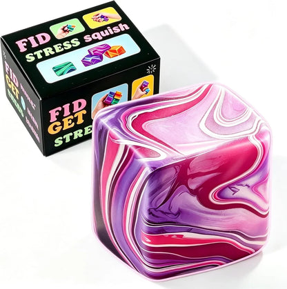 1 Pack Fidget Toys Squishy Stress Cube, Stress Balls for Kids Adults Squishies Stress Relief, Ice Sugar Sensory Toys for Kids with Autism, Fidgets for Classroom Prize Toys(Purple,1 Pack) - US 8299